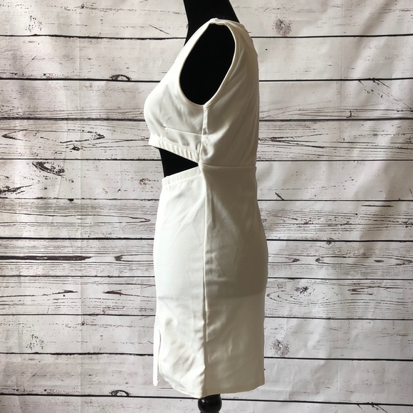 NWT! Nasty Gal ivory cutout bodycon dress size 6 - Picture 3 of 7